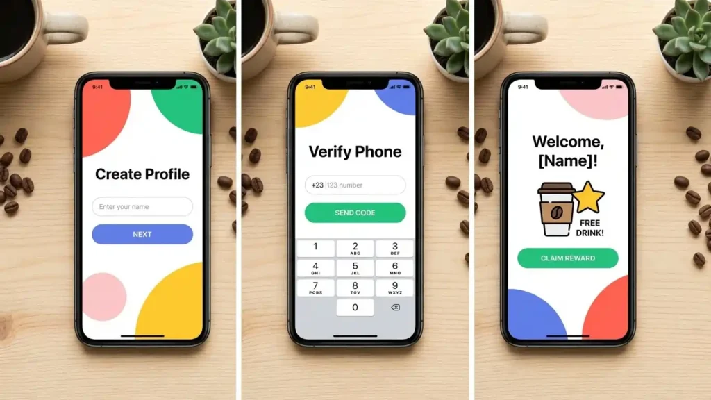 Step-by-step guide to signing up for 7 Brew Rewards through mobile app